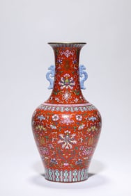 An Enamelled 'Floral' Vase