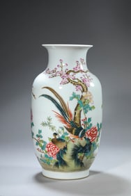 A Famille Rose 'Floral Abundance' Lantern Vase