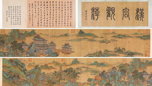 Zhao Mengfu (1254-1322), attributed to, Copy of 'Viewing Tide at Han Palace' Handscroll
