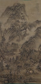 A CHINESE HAND PAINTING WITH THE MARK OF WANG JIAN