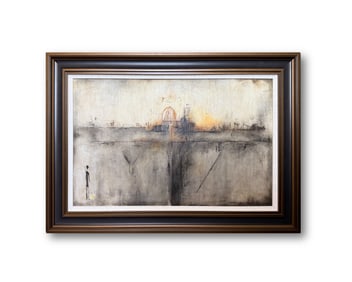 A OIL PAINTING ON CANVAS WITH THE MARK