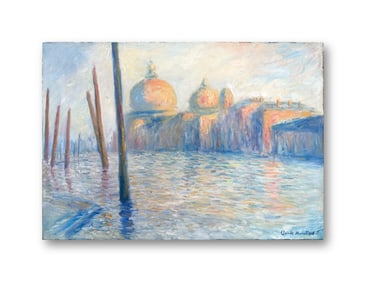 AN OIL PAINTING ON CANVAS WITH THE MARK OF CLAUDE MONET