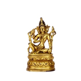A GILT-BRONZE BUDDHA FIGURE