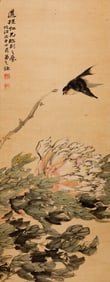A CHINESE HAND PAINTING WITH THE MARK OF ZHAO ZHIQIAN