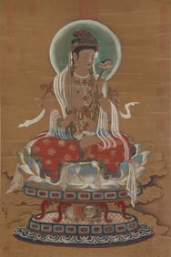 A CHINESE HAND PAINTING WITH THE MARK OF DING GUANPENG