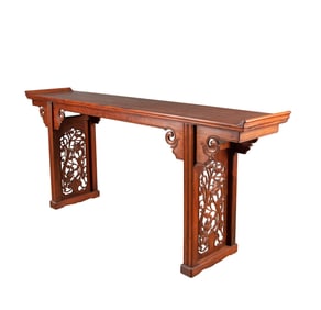A HUANGHUALI CHI-DRAGON RECESSED-LEG TABLE