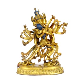 A GILT-BRONZE CHAKRASAMVARA FIGURE