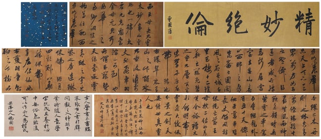 A CHINESE LONG SCROLL HAND PAINTING WITH THE MARK OF WEN TIANXIANG