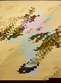 A CHINESE HAND PAINTING WITH THE MARK OF LANG SHINING