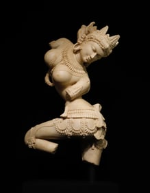 White Stone Flying Beauty Figure