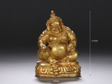 Gilt Bronze Yellow Jambala Figure