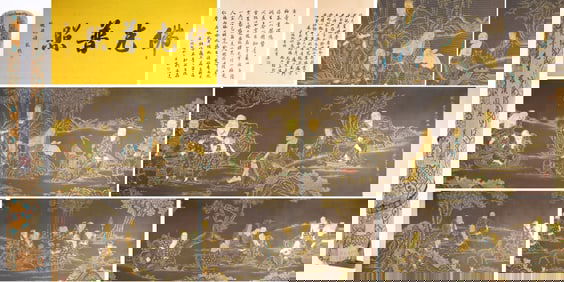 Chinese Drawing Arhat Story Hand Scroll,Zhang Daqian Mark