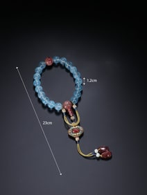 Aquamarine Eighteen Praying Bead Bracelet