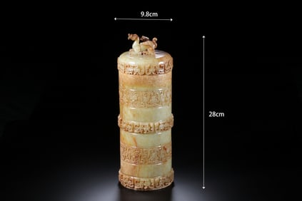 Jade Carved Dragon Pattern Pot