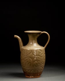 Yaozhou Ware Carved Flower Pattern Porcelain Pot