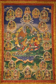 Colour Painted Green Tara Pattern Tangka