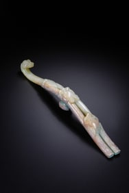 Jade Carved Dragon Shape Belt Hook