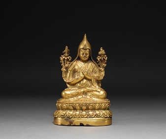 Gilt Bronze Tsongkhapa Figure