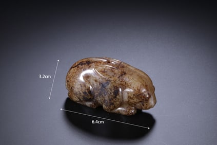 Jade Carved Rabbit Shape Ornament