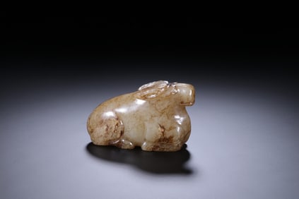 Jade Carved Ox Shape Ornament
