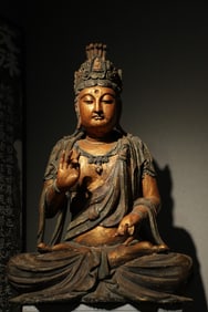 Wood GuanYin Figure