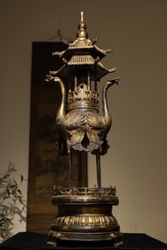 Bronze Carved Crane Shape Incense Burner