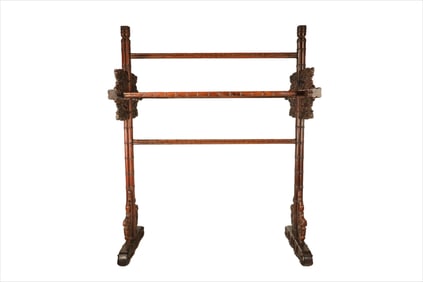 Huanghuali Wood Carved Bamboo Pattern Shelf