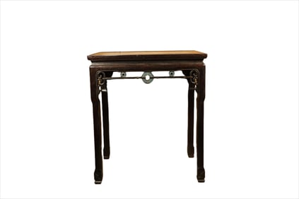 Red Sandalwood Inlaid Bronze Cloisonne Carved Cloud and Dragon Pattern Table