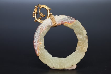 Jade Carved Cloud Pattern Ring