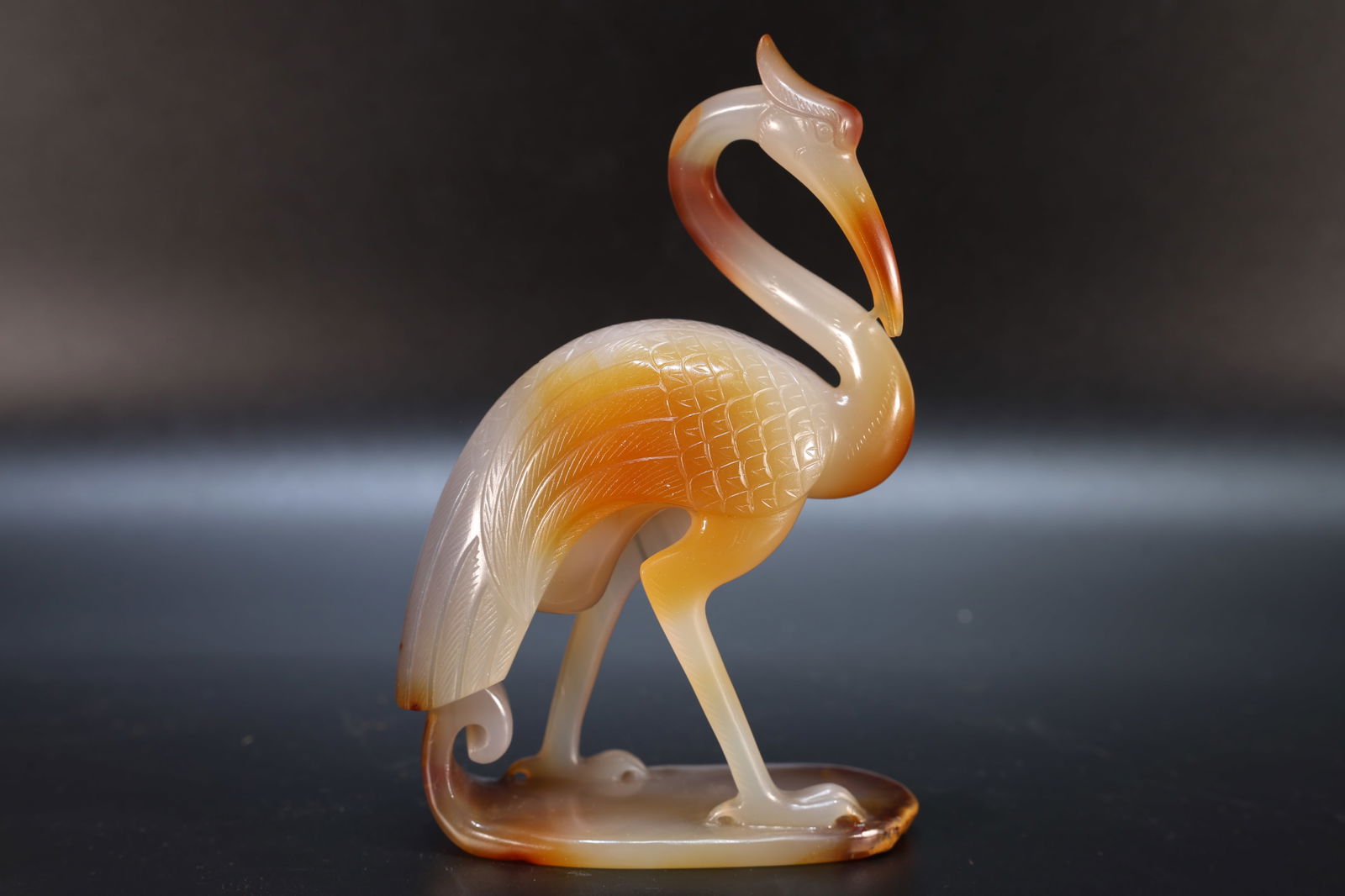 Agate Carved Crane Shape Ornament (1 of 10)