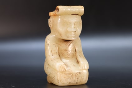 Jade Carved Character Shape Ornament