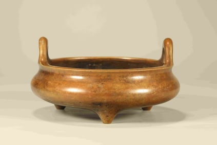Bronze Carved Double Ears Incense Burner
