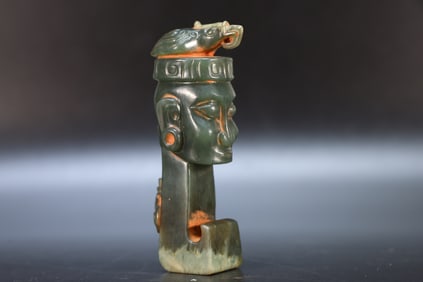 Jade Carved Character Shape Ornament