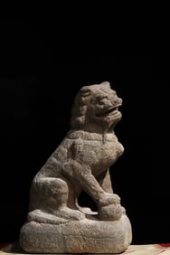 Stone Carved Lion Shape Figure