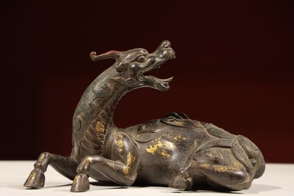 Gilt Bronze Carved Beast Shape Incense Burner