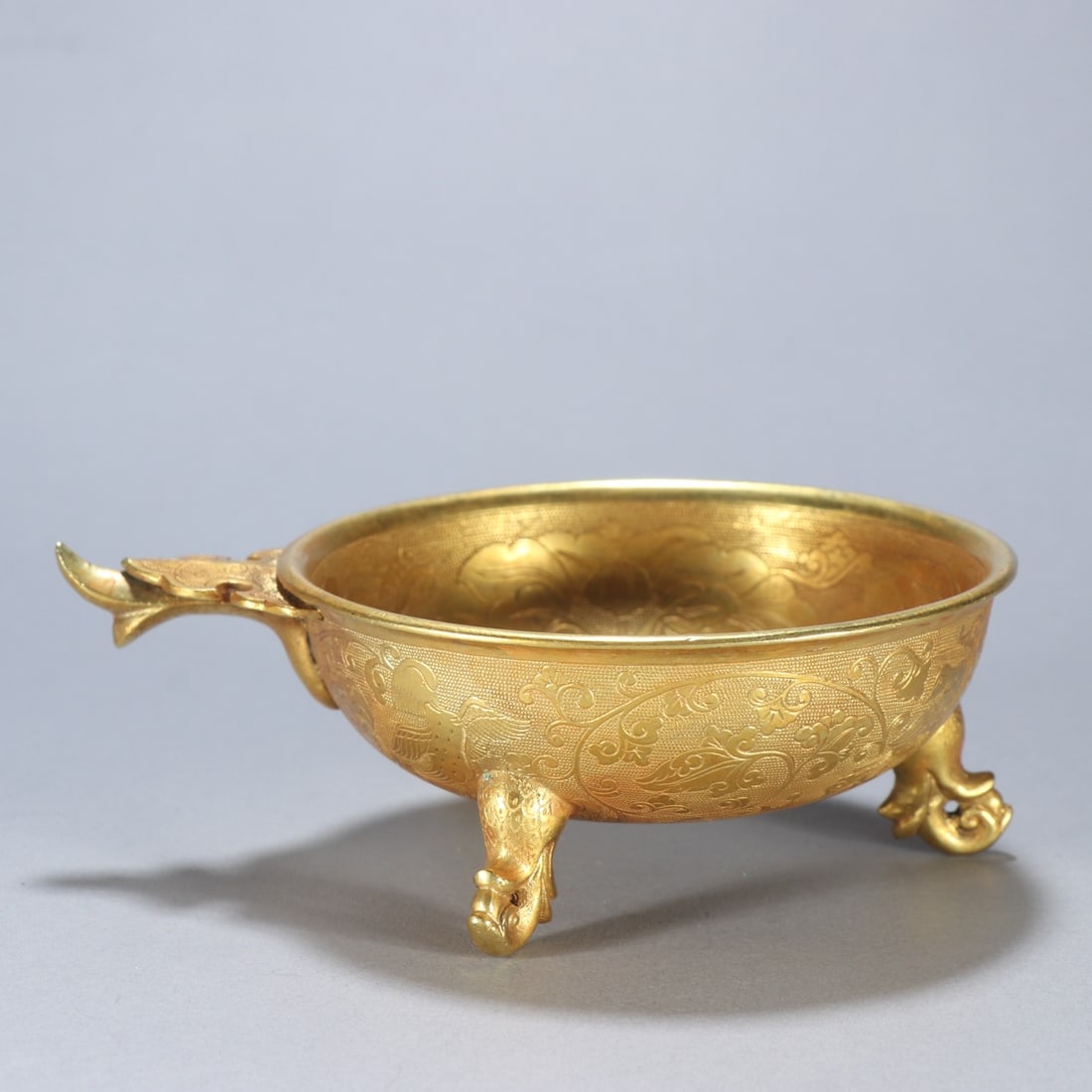 Gilt Bronze Carved Flower Pattern Cup - 8