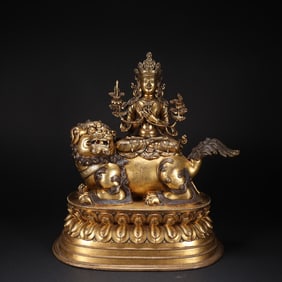 Gilt Bronze Manjushri Figure