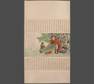 Chinese Drawing Character Story Painting,Fu Baoshi Mark