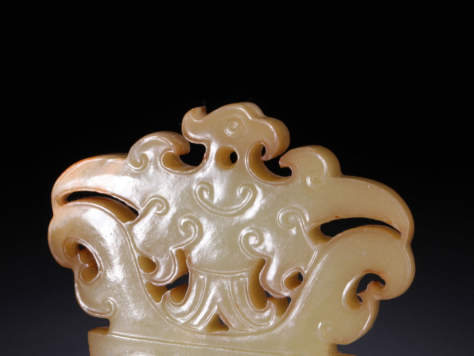 Jade Carved Bird Pattern Bi - 3