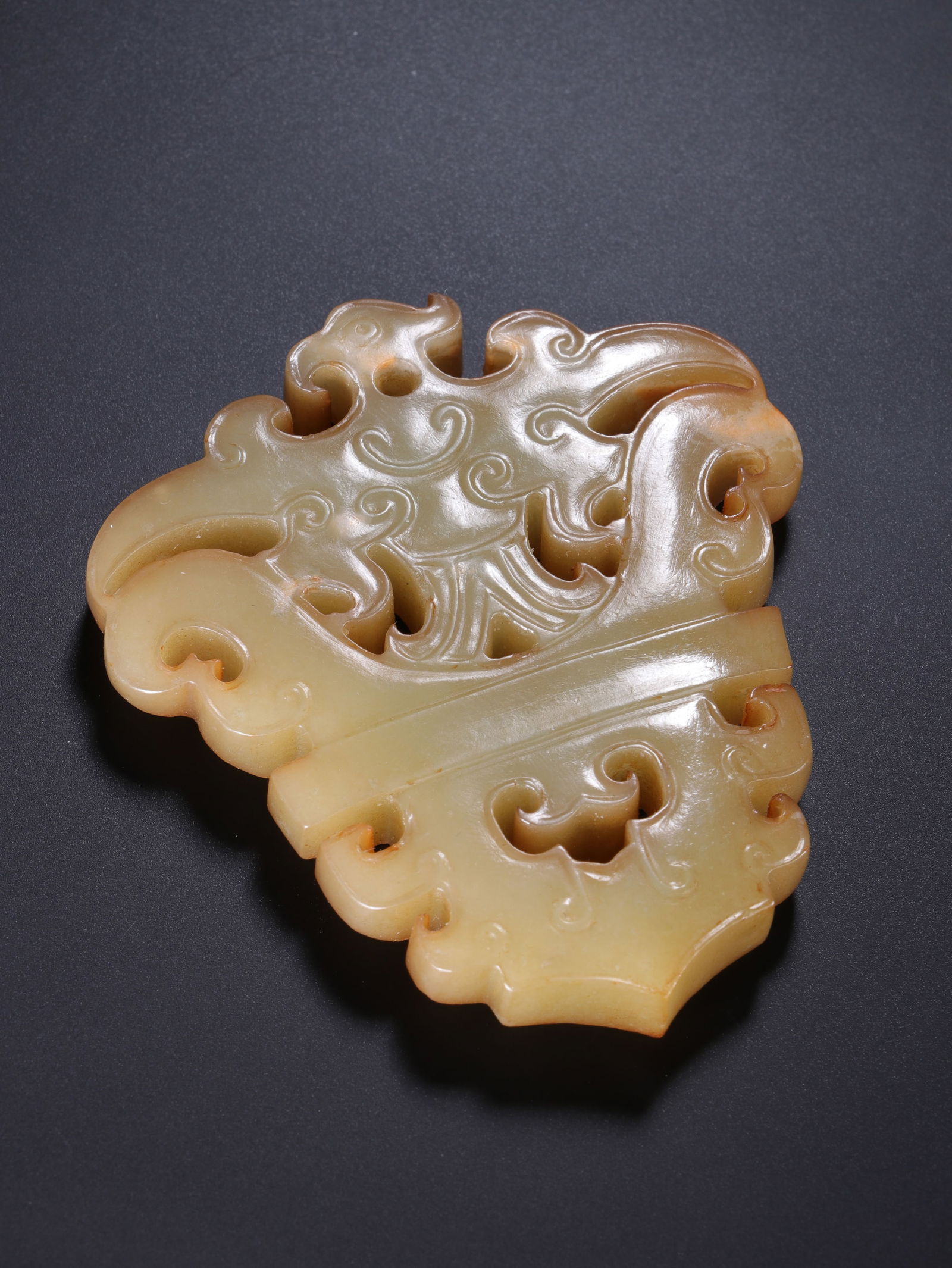 Jade Carved Bird Pattern Bi - 7