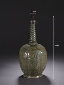 Yaozhou Ware Carved Flower Pattern Porcelain Pot