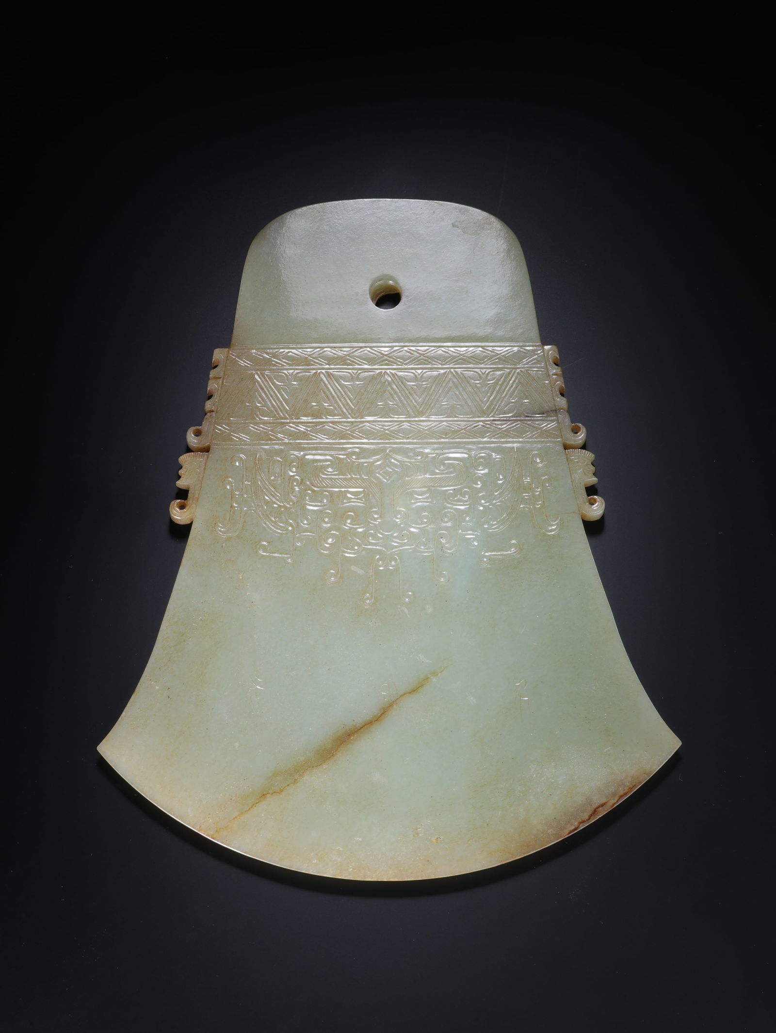 Jade Carved Beast Face Pattern Axe - 2