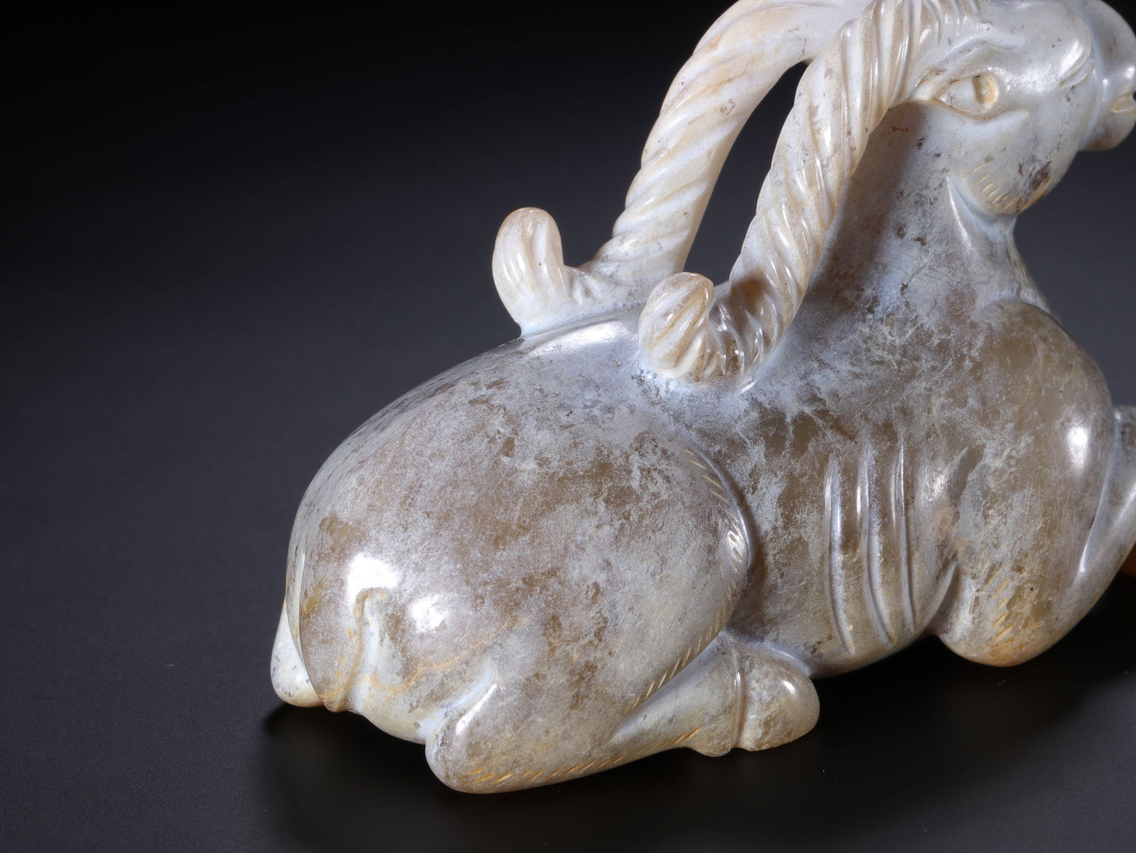 Jade Carved Ram Shape Figure - 10