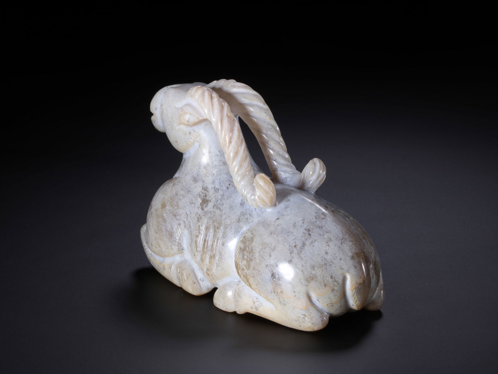 Jade Carved Ram Shape Figure - 4