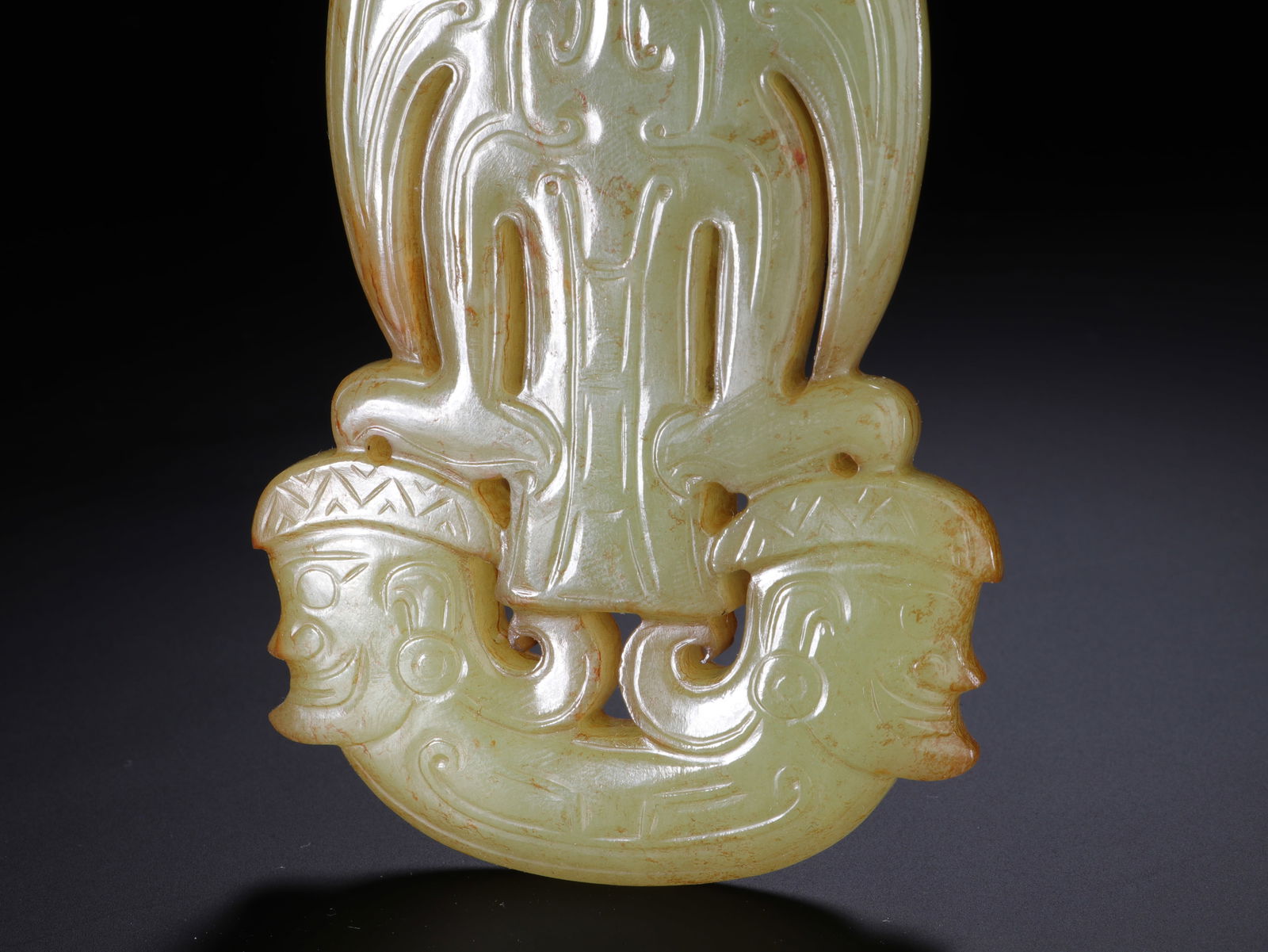 Jade Carved Bird Shape Bi - 3