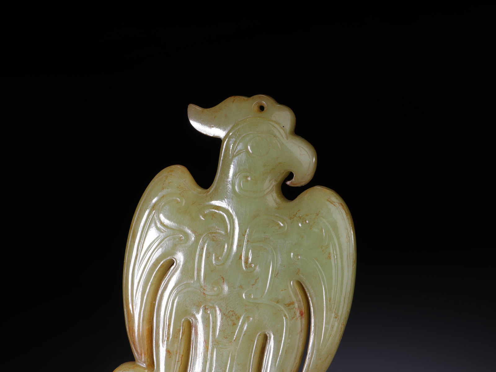 Jade Carved Bird Shape Bi - 4