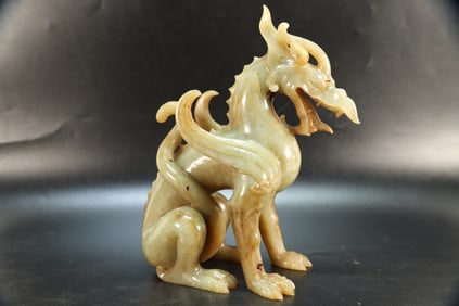 Jade Carved Dragon Shape Figure