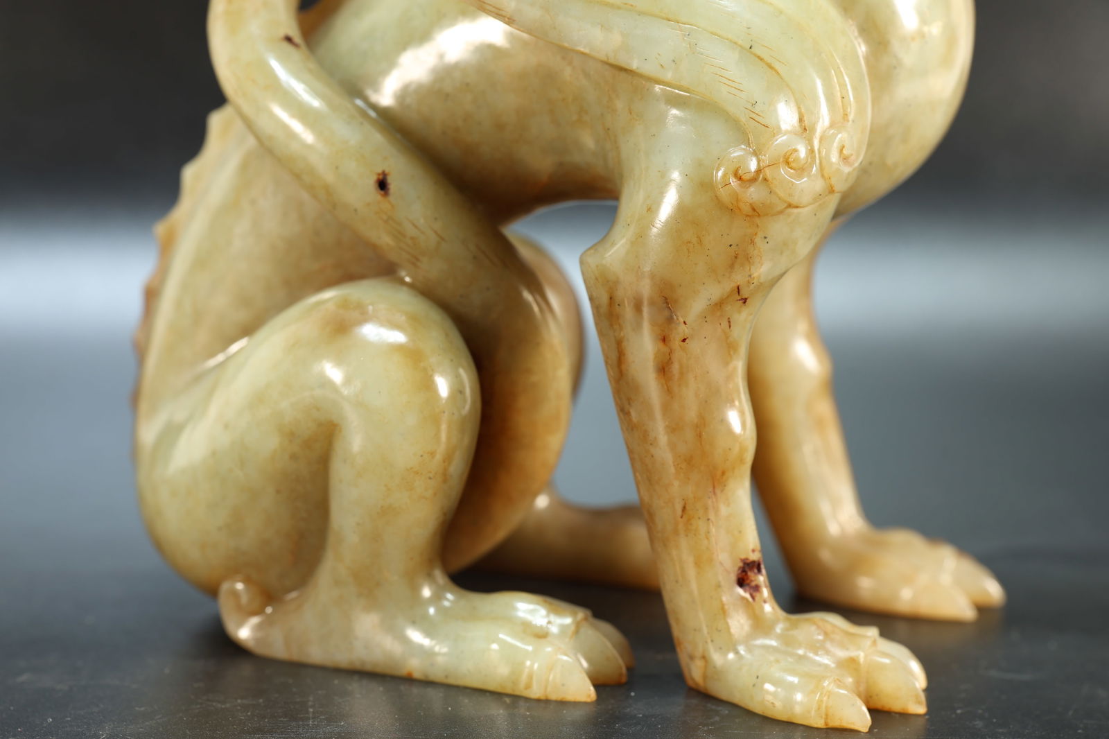 Jade Carved Dragon Shape Figure - 4