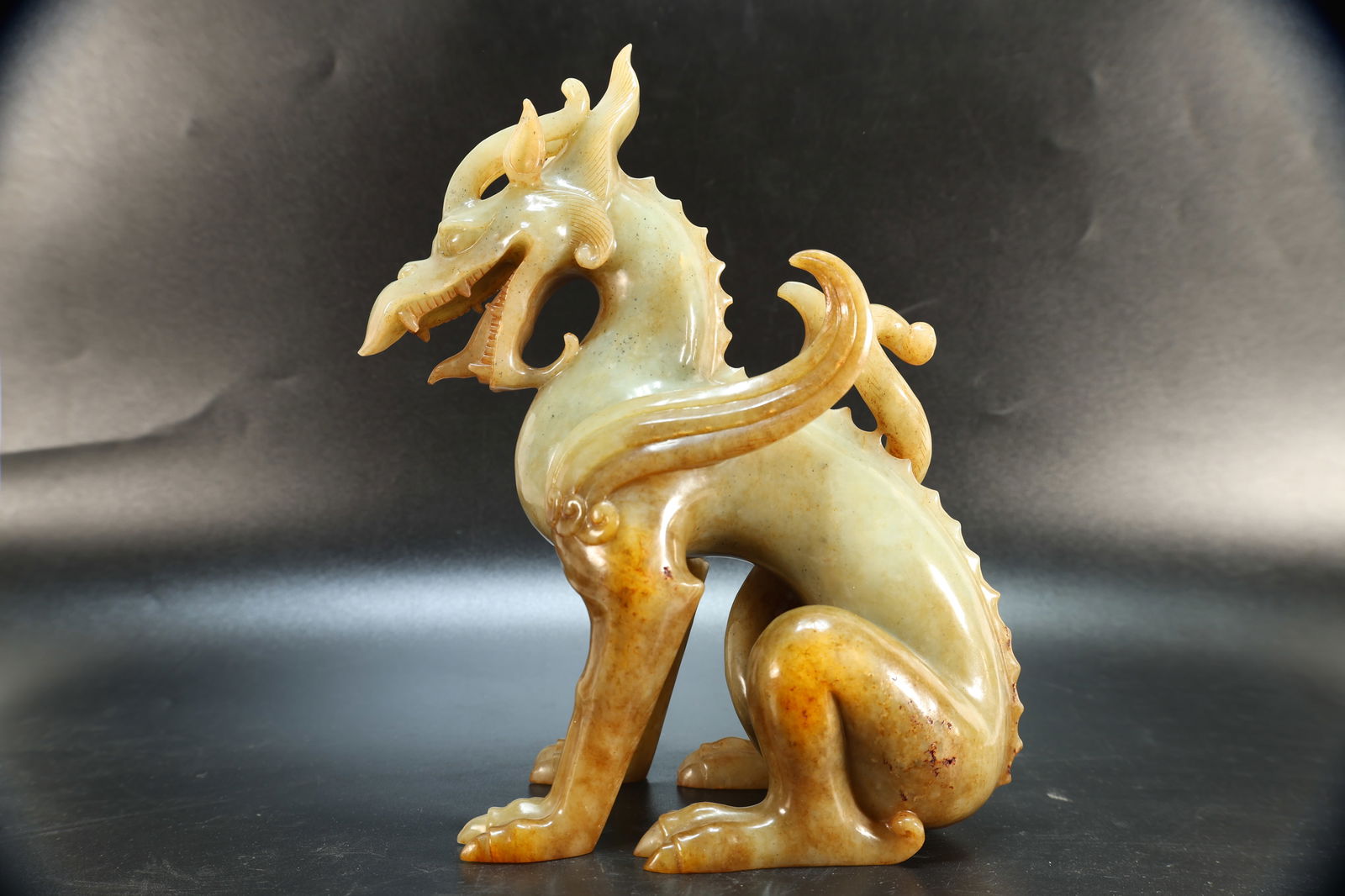 Jade Carved Dragon Shape Figure - 6