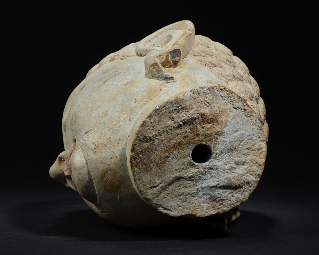 Grey Stone Buddha Head Figure - 5